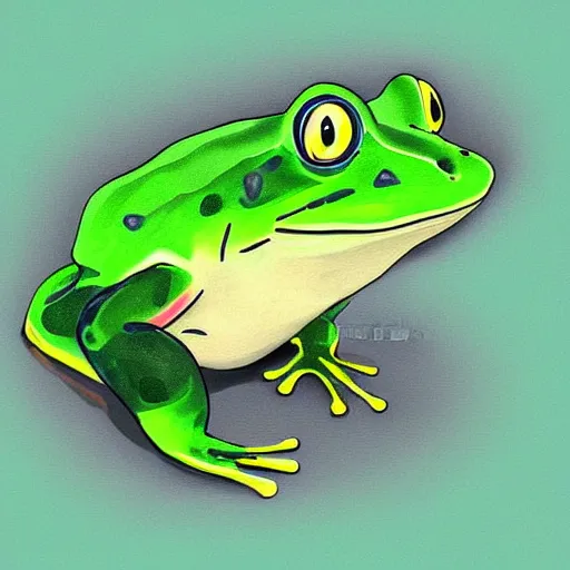 Prompt: cute, frog, digital art