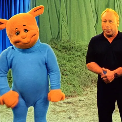 Image similar to Alex Jones Teletubbie