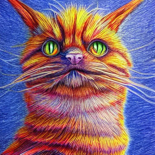 Prompt: Colored pencil art on paper, highly detailed, artstation, People, Animals, Magical Creatures, buildings, scenery, items, enchanted landscapes, PrismaColor