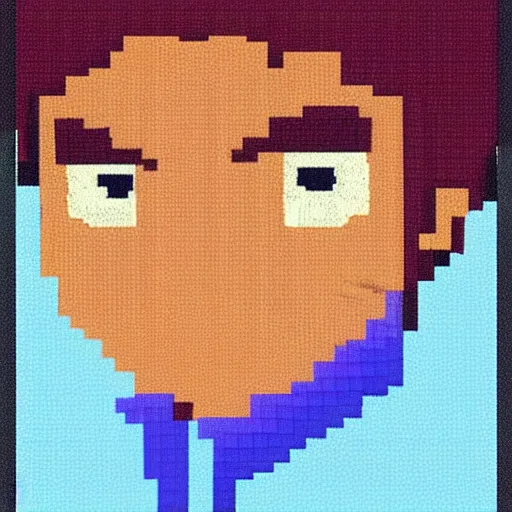 Image similar to pixel art of percy jackson