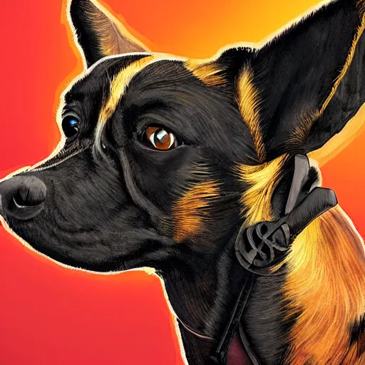 Image similar to flying dog with propeller on it's back, digital art, highly detailed