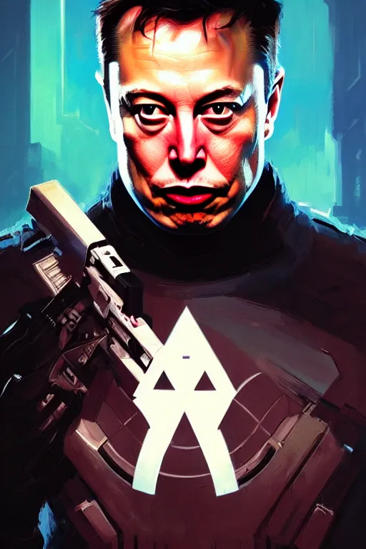 Prompt: elon musk as punisher, portrait, highly detailed, digital painting, artstation, concept art, smooth, sharp focus, illustration, cinematic lighting, art by artgerm and greg rutkowski and alphonse mucha