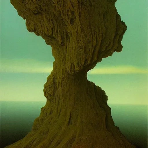 Image similar to A Landscape by Zdzisław Beksiński