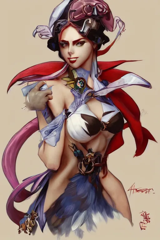 Image similar to Fashionable Anthropomorphic bird street fighter 6 concept art by artgerm and alphons mucha