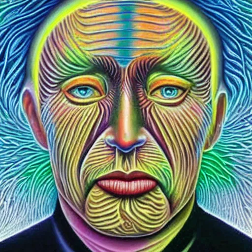 Image similar to alex grey painting of the meaning of life