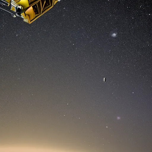 Prompt: james webb telescope crashing into meteor