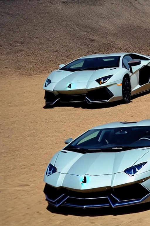 Image similar to Lamborghini Aventador in Mad Max Fury Road.