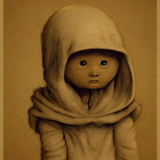 Prompt: 9 from little nightmares in the style of leonardo da vinci, highly detailed, digital art, sharp focus, trending on artstation, unreal engine, intricate, fine detail, concept art,