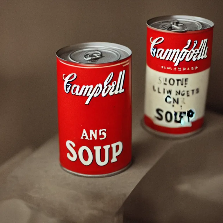 Prompt: Photograph of a single Campbell's soup can