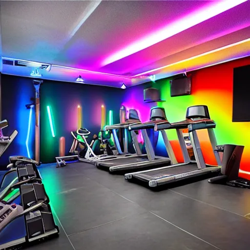 Image similar to photo of a rgb gaming gym