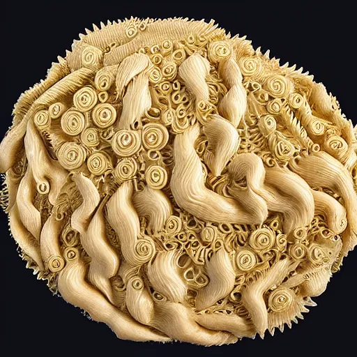 Prompt: the planet jupiter constructed from pasta