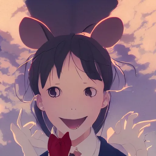 Image similar to a mouse teacher, illustration concept art anime key visual trending pixiv fanbox by wlop and greg rutkowski and makoto shinkai and studio ghibli and kyoto animation symmetrical facial features