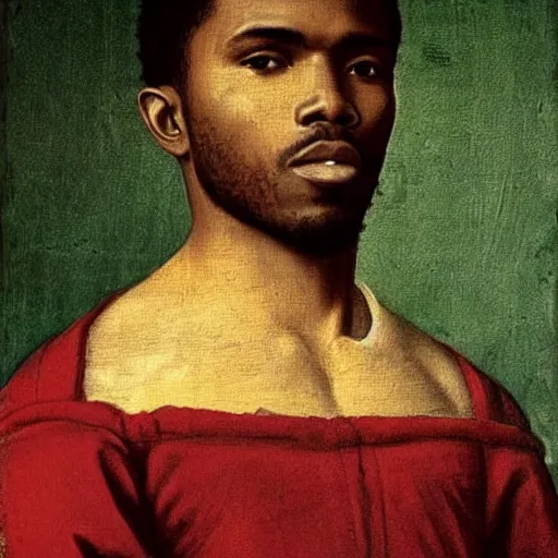 Image similar to renaissance era painting of frank ocean