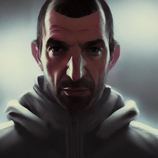 beautiful portrait of a niko bellic, art by wlop and