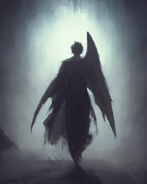 Prompt: “Medium shot of a character walking through Heaven’s Gate in the style of Greg Rutkowski”