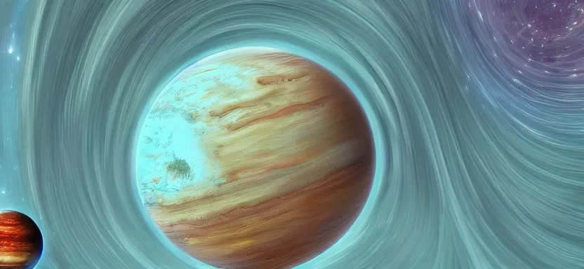 Prompt: two planets colliding, digital art, extreme detail