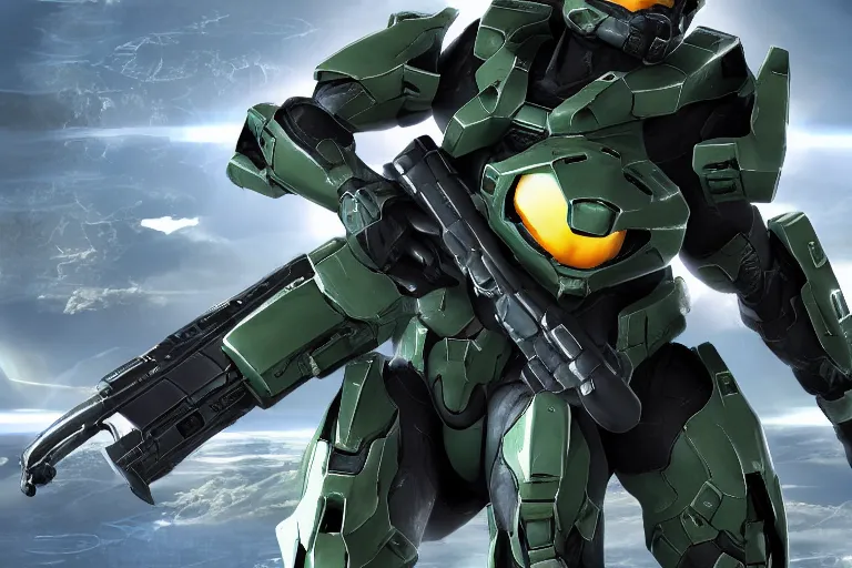 Image similar to halo master chief in the style of anime, hd, 8 k