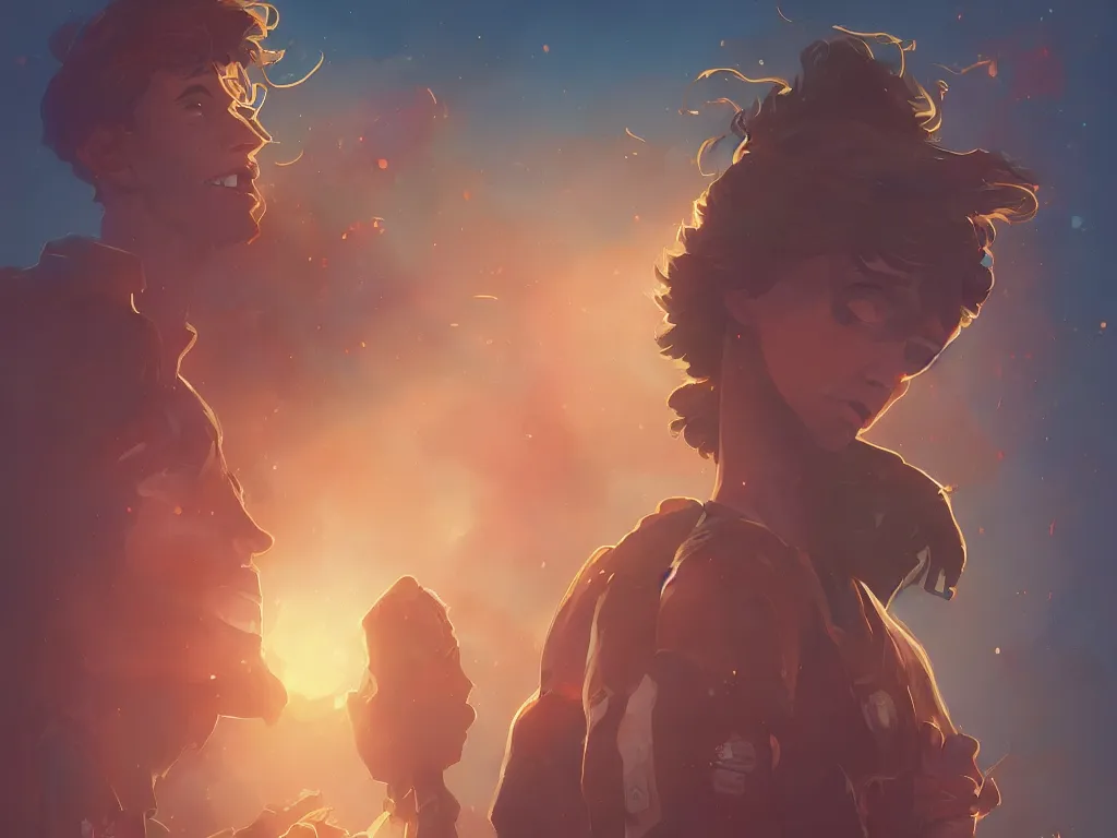 Image similar to hero world stranger things, behance hd by jesper ejsing, by rhads, makoto shinkai and lois van baarle, ilya kuvshinov, rossdraws global illumination, golden ratio, symmetrical beauty face