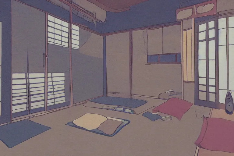 Prompt: concept art of japanese room, sen no rikyu, mad paint