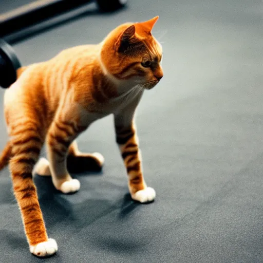Image similar to a cat doing deadlifts