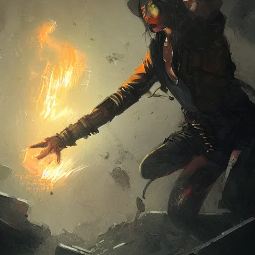 Image similar to paranormal investigator fighting off cultists with a magic grimoire, horror, digital painting, artstation, concept art, by greg rutkowski