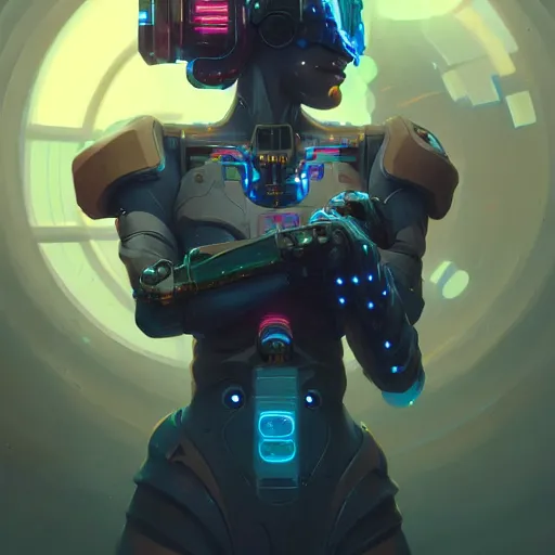 Prompt: a portrait of a beautiful cybernetic gamer, cyberpunk concept art by pete mohrbacher and wlop and artgerm and josan gonzales, digital art, highly detailed, intricate, sci-fi, sharp focus, Trending on Artstation HQ, deviantart, unreal engine 5, 4K UHD image