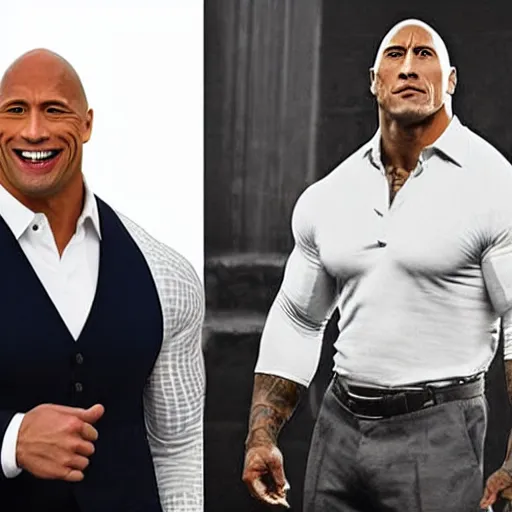 Prompt: a pretty picture of dwayne the rock johnson dressed as a school