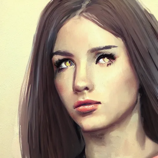 Prompt: andrew tate as a beautiful young woman, cute, trending on artstation, behance hd