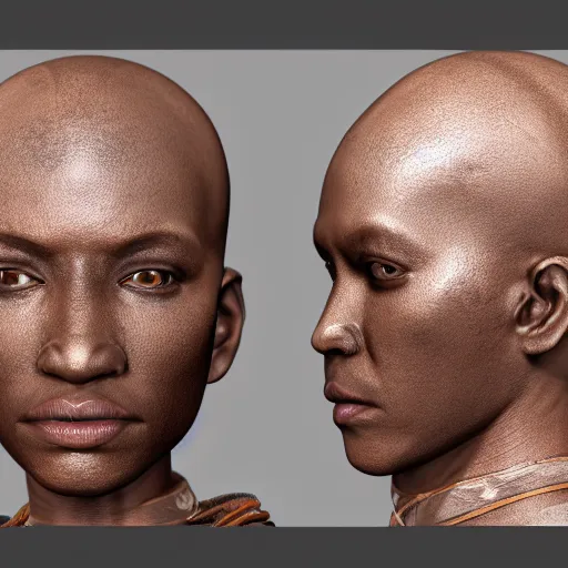 Image similar to unreal engine render of an african face,