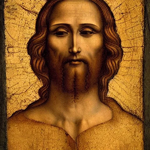 Image similar to jesus christ as imagined by leonardo da vinci