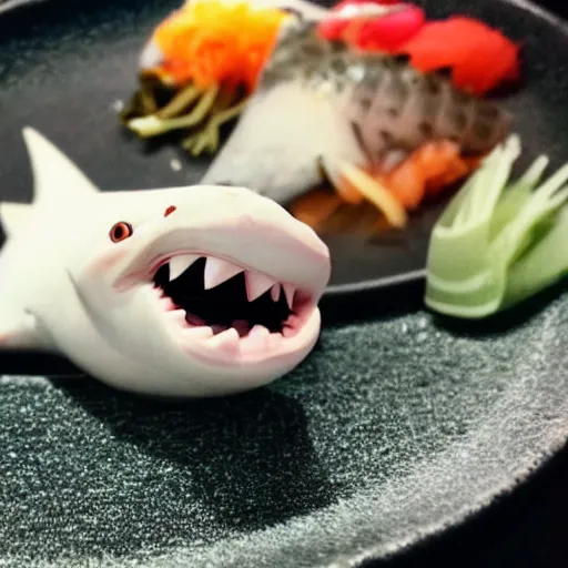 Image similar to baby shark served at a Japanese restaurant