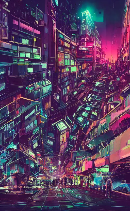 Download Illuminated Lights Cyberpunk Iphone Wallpaper