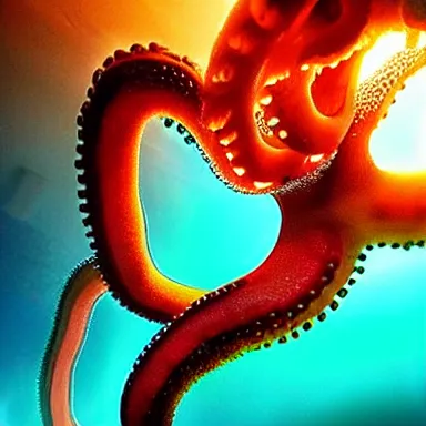 Image similar to octopus god is almighty, incredible photography, beautiful ambient light