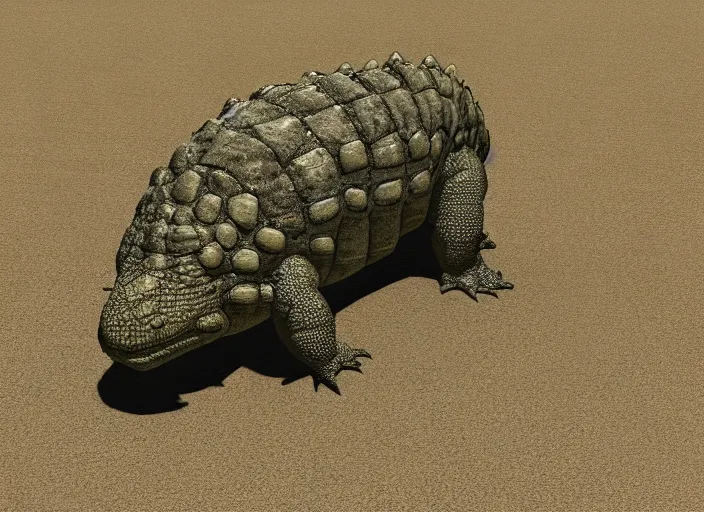 Prompt: ray traced render of ankylosaurus