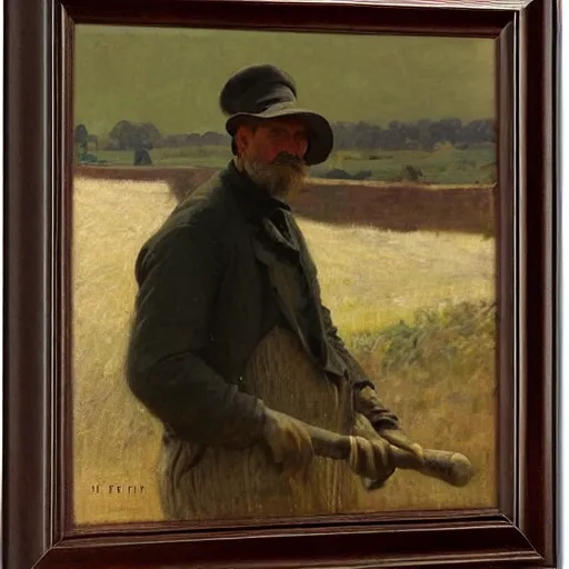 Image similar to Portrait of a farmer, by Emile Friant, Ilya Repin