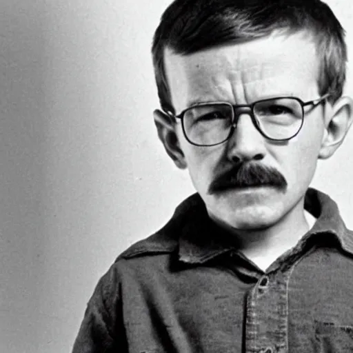 Prompt: a photo of young walter white as a child