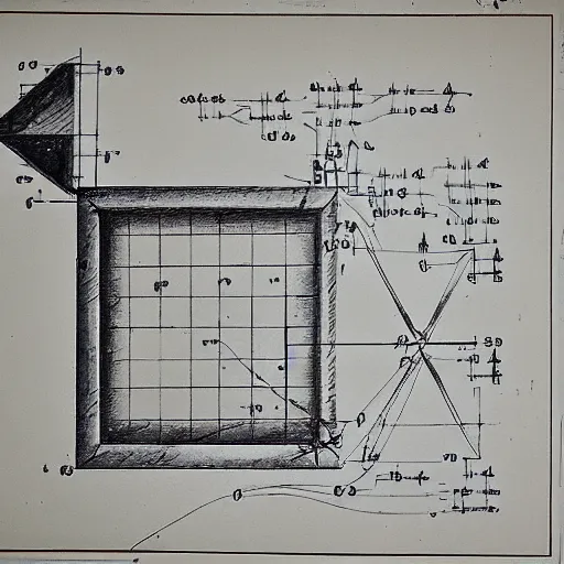 Prompt: antique technical drawing old ink on paper