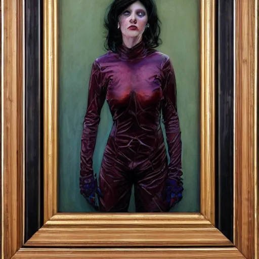 Image similar to portrait of an urban female vampire, with an unusual sense of fashion, by donato giancola.
