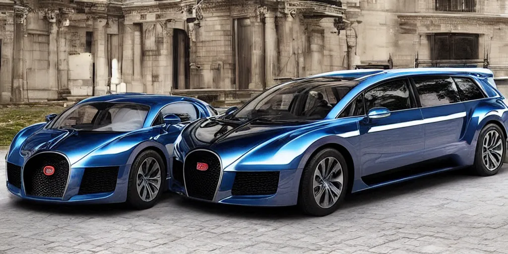 Prompt: “2022 Bugatti Minivan, ultra realistic, 4K”