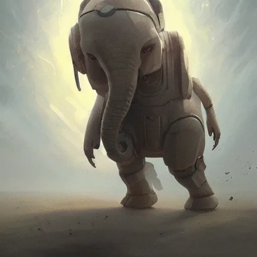 Image similar to 🤖🐘, Greg rutkowski, Trending artstation, cinematográfica, digital Art