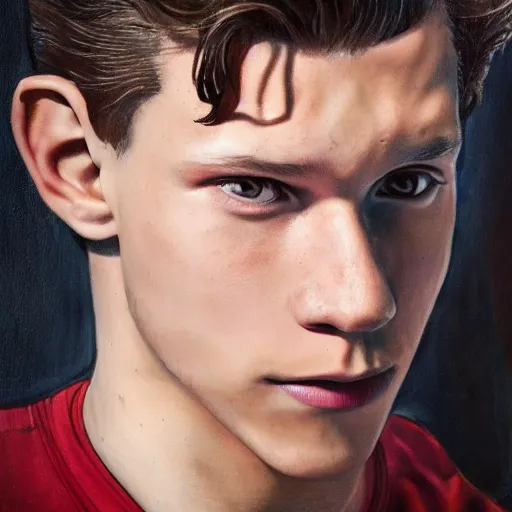 Image similar to tom holland close up, photorealistic, studio