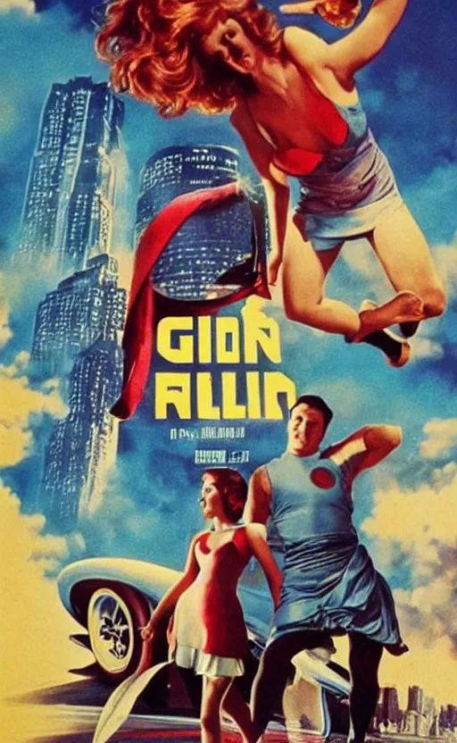 Prompt: retrofuturism movie poster, hd, giant killer socks