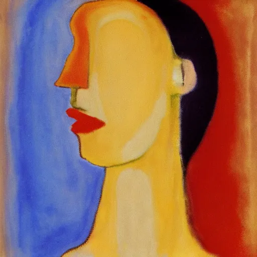 Image similar to portrait of a beautiful woman by rothko