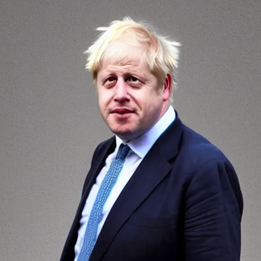 Image similar to boris johnson but his forehead is on swole mode