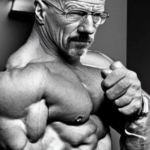 Prompt: walter white as a bodybuilder.