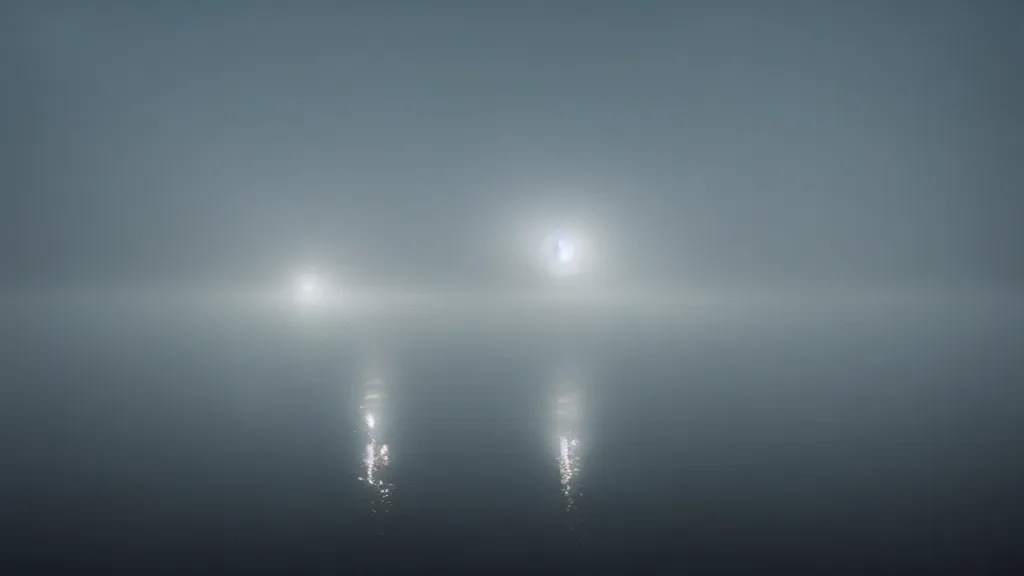 Prompt: photograph of a foggy underwater city at night by henri prestes, 4 k resolution