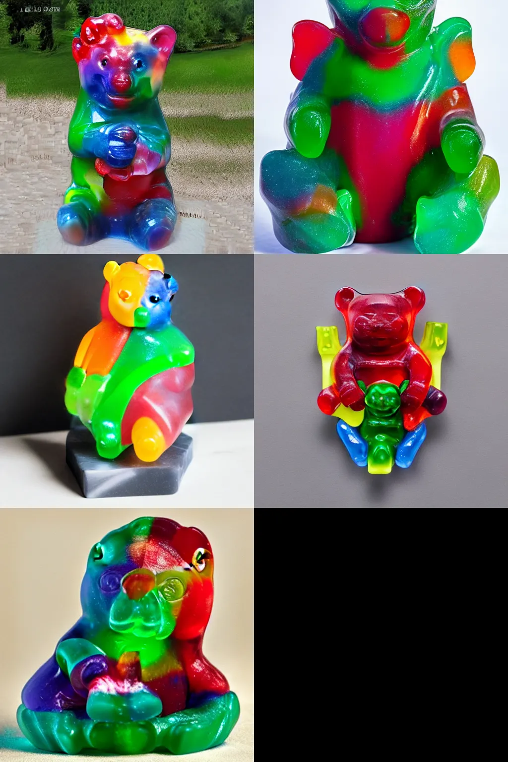 Prompt: gummy bear marble sculpture