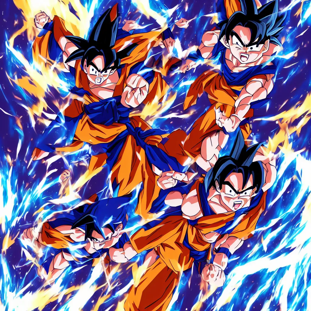 Image similar to filipina woman, heavy set charging up, turning into super saiyan, dragon ball super, full body portrait, single character, akira toriyama