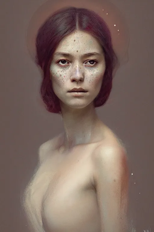 Image similar to of beautiful female, imperil, beauty portrait by greg rutkowski, hilma af klint, moebius, victo ngai, sharp focus, global illumination, highly detailed, masterpiece, award winning, post processing