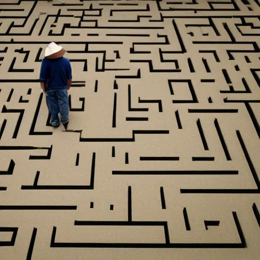 Prompt: man in the maze